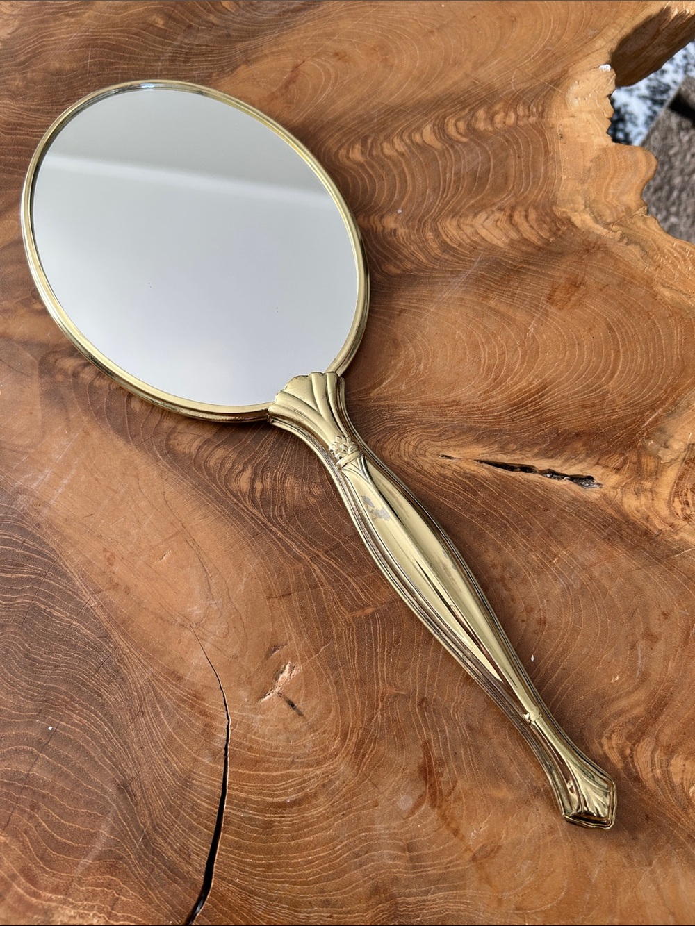 Gold Handheld Decorative Vanity Mirror - Classic Home Accent